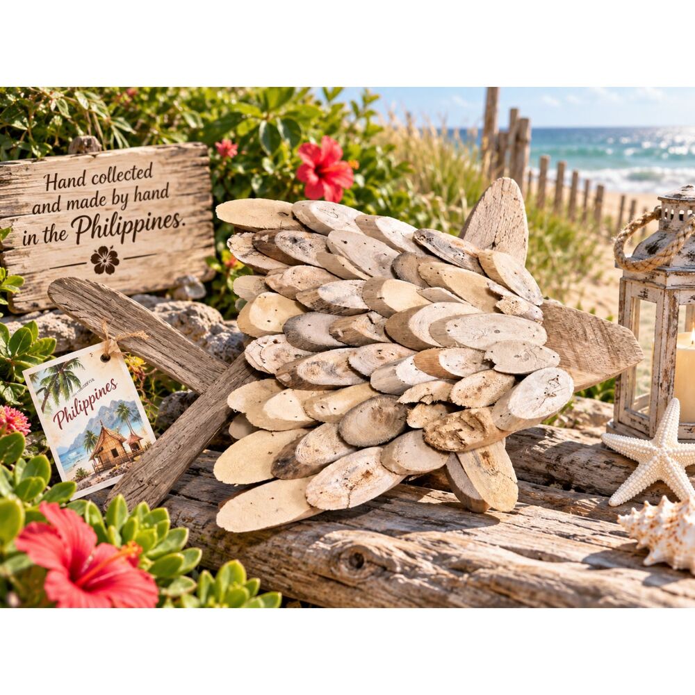 RUSTIC 2 SIDED DRIFTWOOD FISH SCULPTURE ~ LAYERED DRIFTWOOD & DRIFTWOOD STANDING